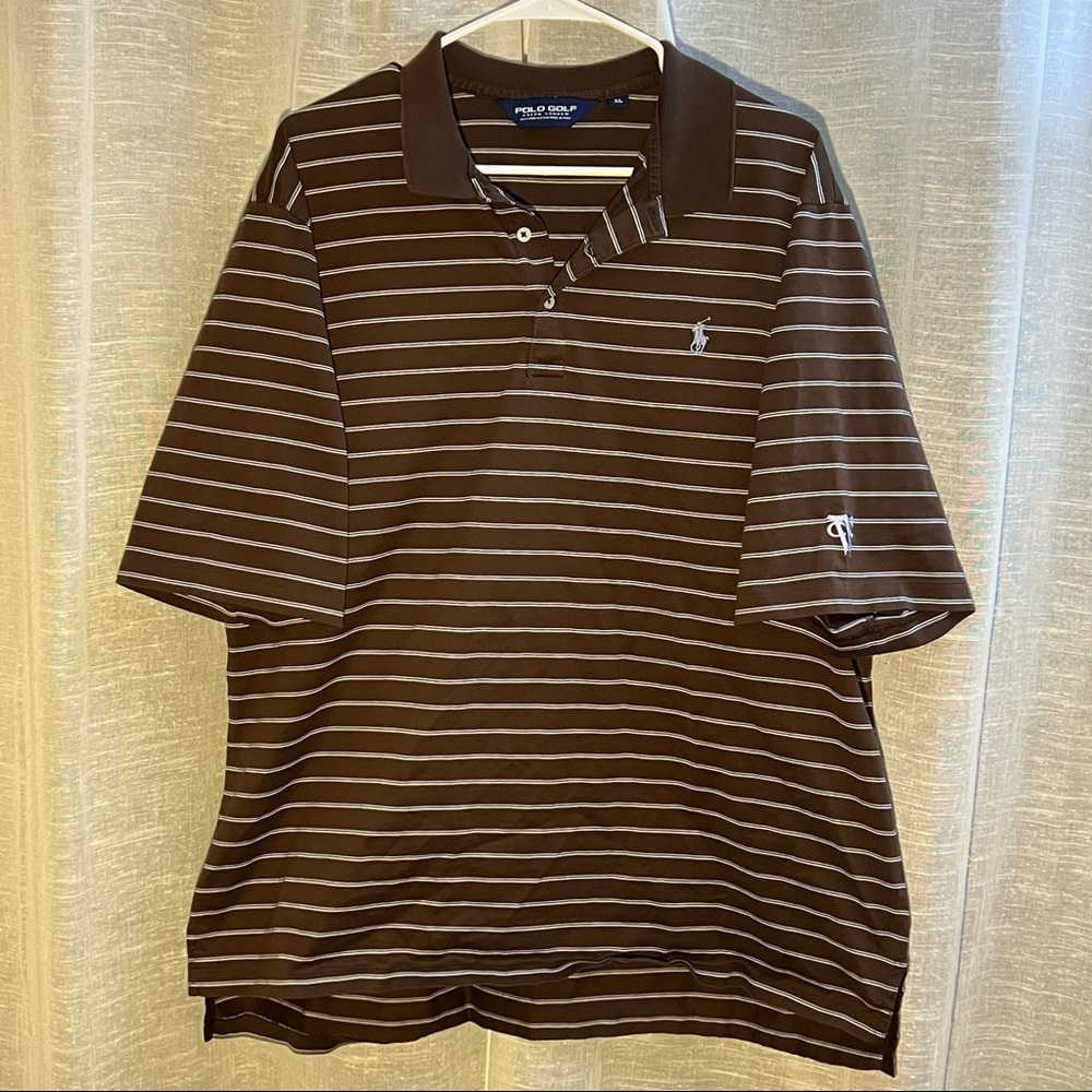 Brown and White XL Ralph Lauren Golf Polo